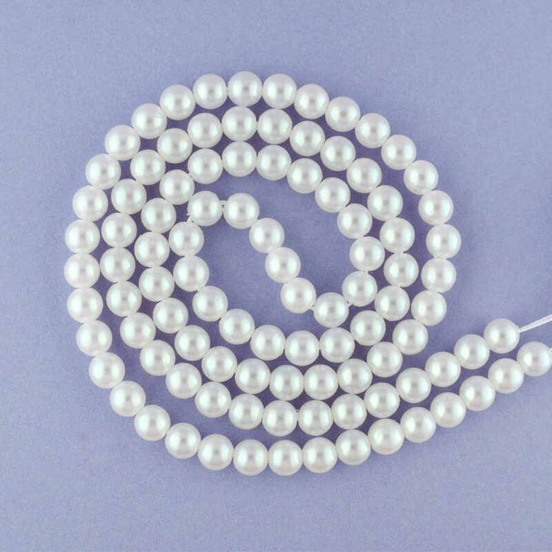 4mm Pearlescent White Preciosa Crystal Pearls