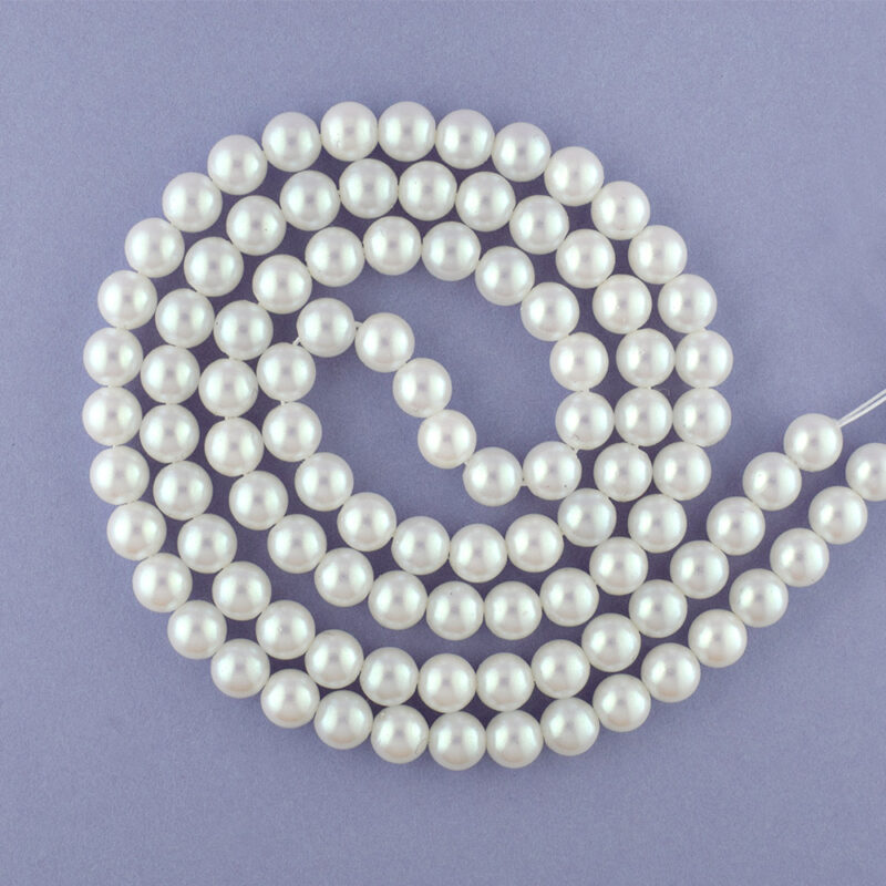 5mm Pearlescent White Preciosa Crystal Pearls