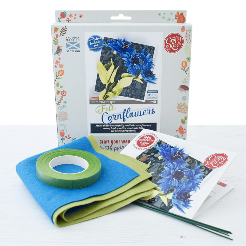 The Crafty Kit Co Make Your Own Felt Cornflowers Kit