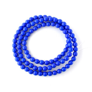 4mm Vivid Blue Round Czech Glass Beads