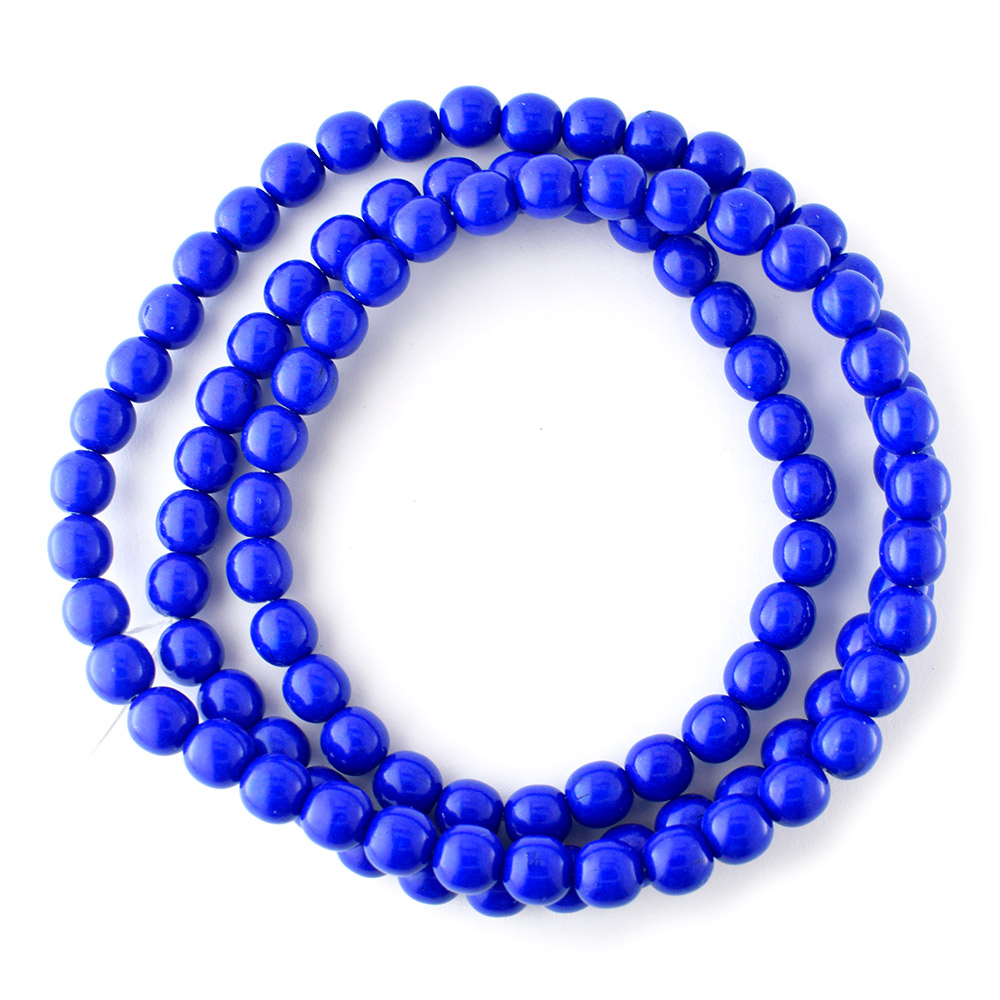 Rondelle Blue Beads 6mm, Round Clay Beads