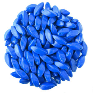 13 x 5mm Czech Glass Vivid Blue Twist Bead