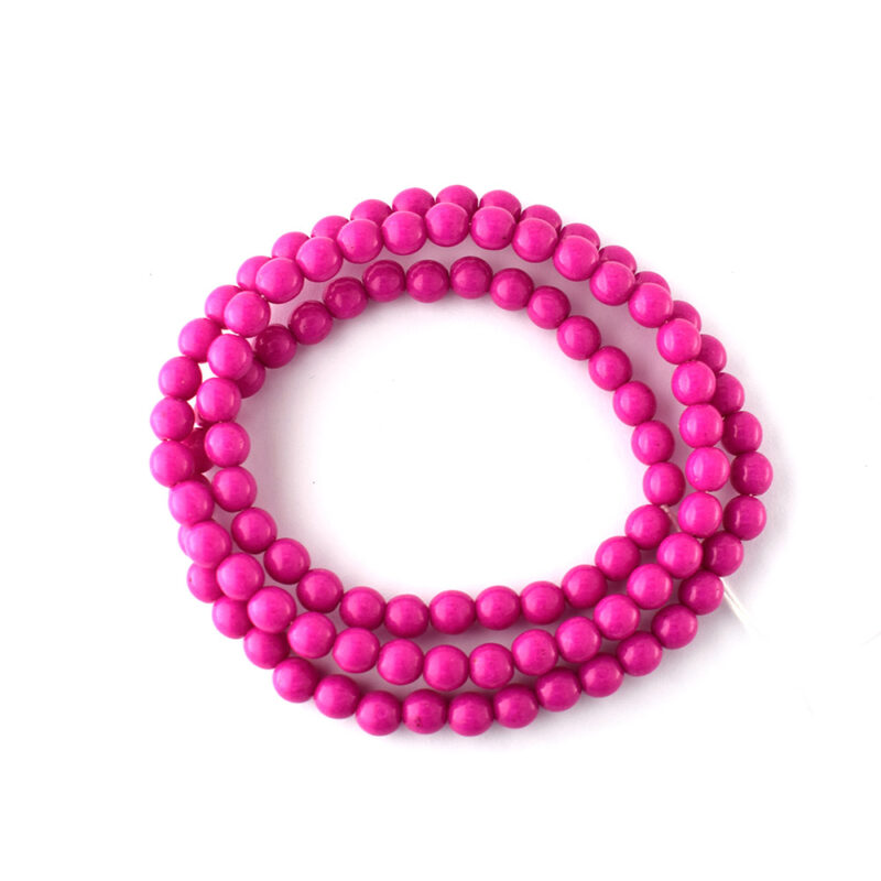 4mm Vivid Pink Round Czech Glass Beads