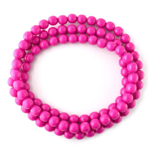 6mm Vivid Pink Round Czech Glass Beads