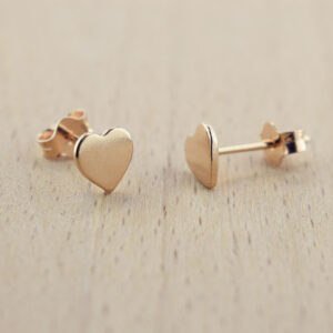 rose gold plated sterling silver heart ear studs