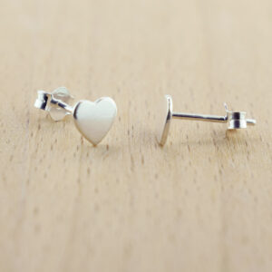 Sterling Silver Heart shaped ear studs