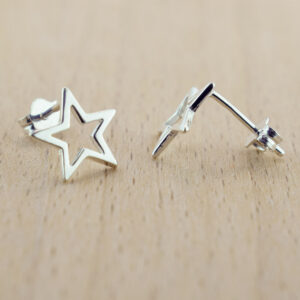 star shaped sterling silver ear studs