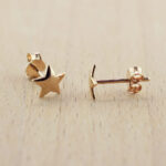 rose gold vermeil sterling silver star ear studs