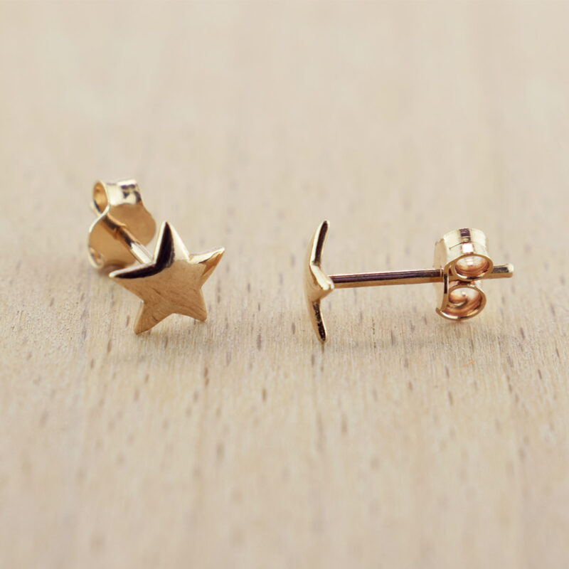 rose gold vermeil sterling silver star ear studs