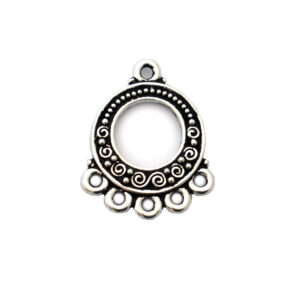 Tierracast spirals and beads 5 to 1 link antique silver