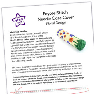 Floral Peyote Stitch Needle Case Cover Pattern