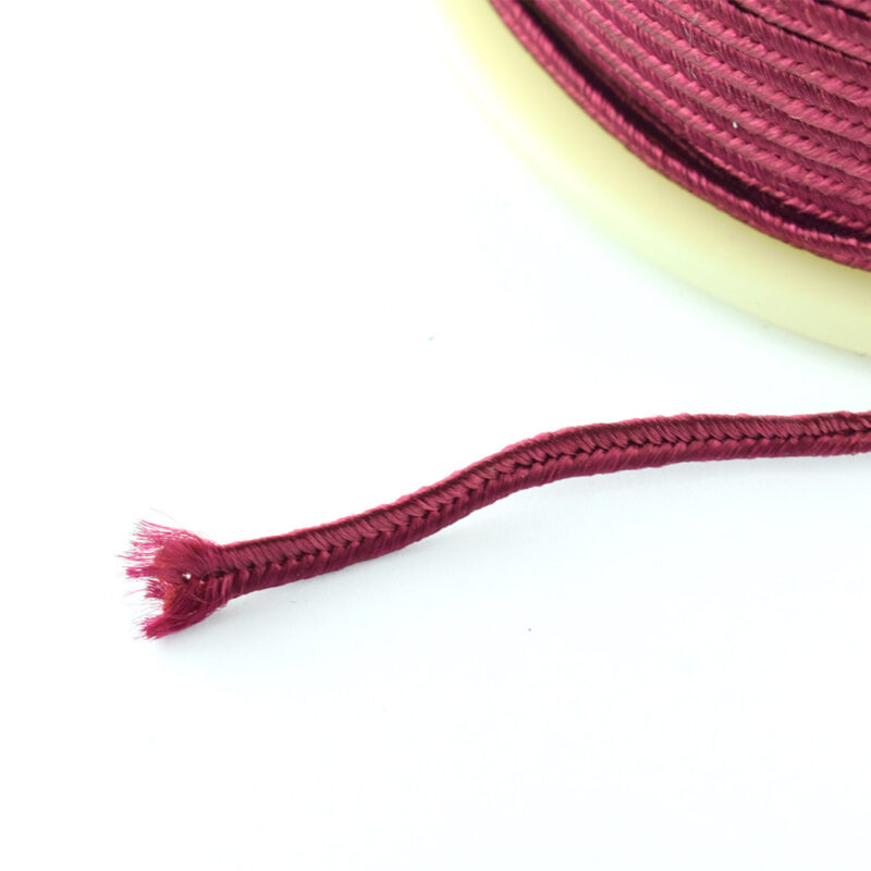 Soutache Braided Cord 3mm Deep Red cord structure