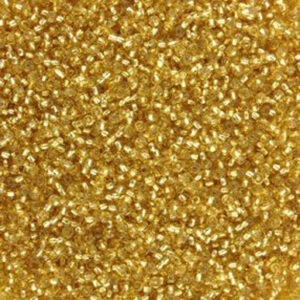 size 13 seed beads silver lined gold 13/0