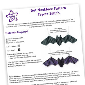 Bat Necklace Peyote Stitch Pattern