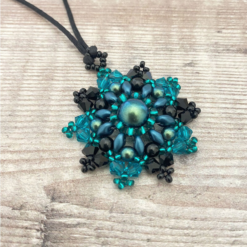 Star Mandala Pendant Kits turquoise and black