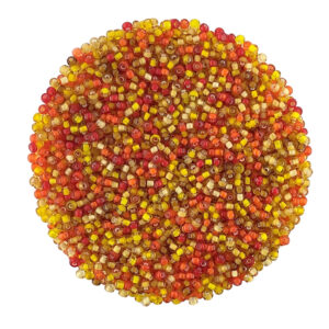 Size 10 White Lined Fiery Preciosa Seed Bead Mix