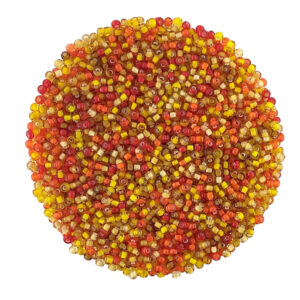 Size 10 White Lined Fiery Preciosa Seed Bead Mix