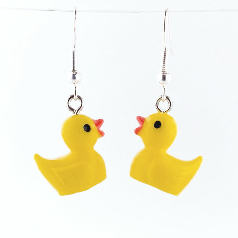 Acrylic Yellow Duck Charm earrings