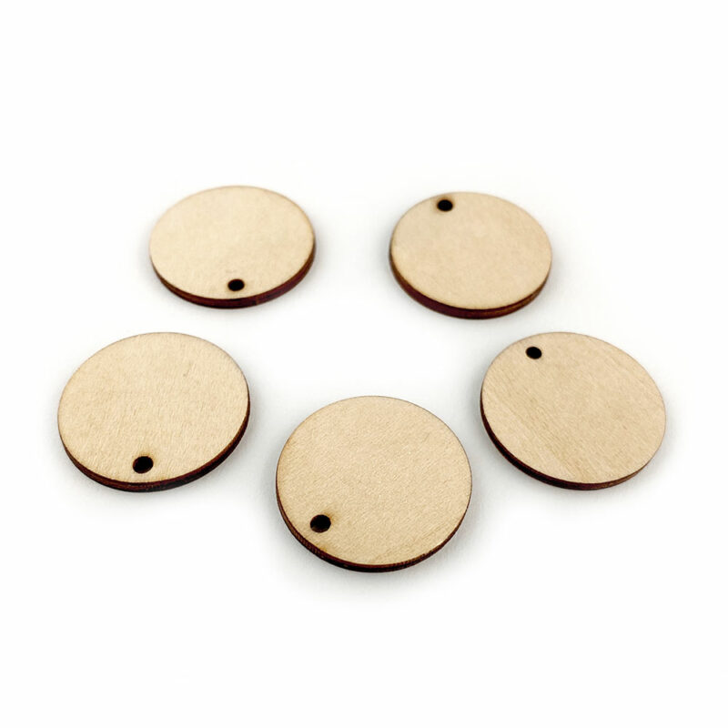 20mm Round Natural Wooden Disk - Image 2