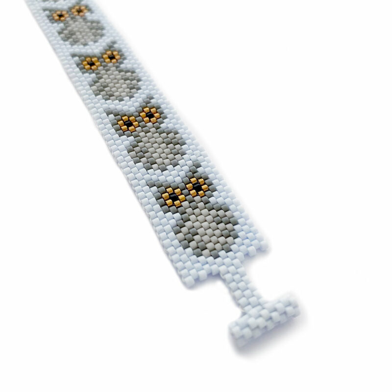 Great Grey Owl Bracelet Peyote Stitch Beading Kit - Image 3