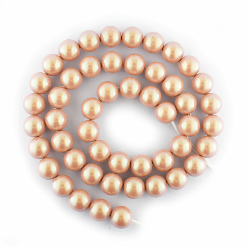 8mm Pearlescent Pink Preciosa Crystal Pearls