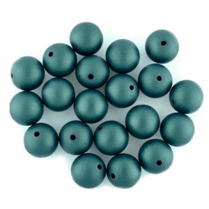 12mm dark green rubberised acrylic beads