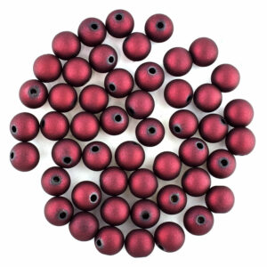 8mm Bordeaux Rubberised Acrylic Bead