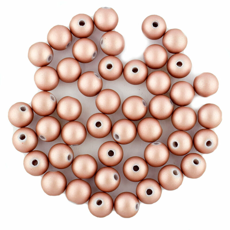 8mm champagne coloured rubberised acrylic beads