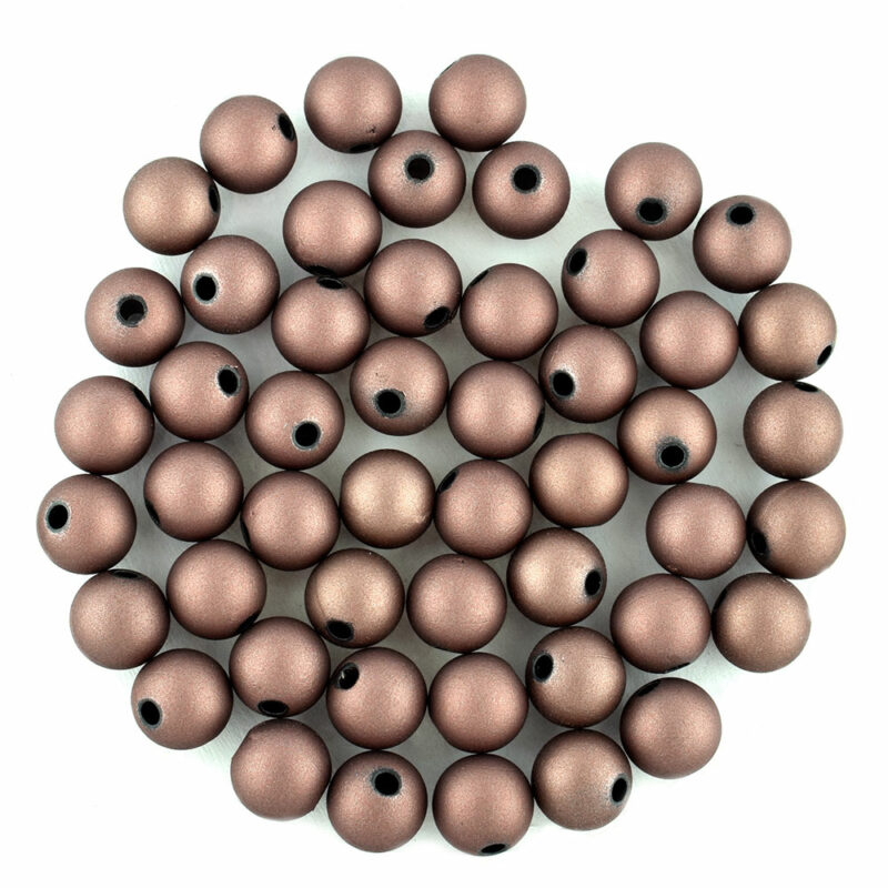 8mm coffee coloured rubberised acrylic beads