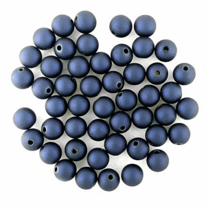 8mm dark blue rubberised acrylic beads