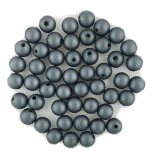 8mm dark grey rubberised acrylic beads