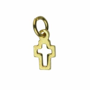 Gold Vermeil Plated sterling silver open cross charm