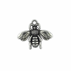 Large Bee Charm Antique Silver