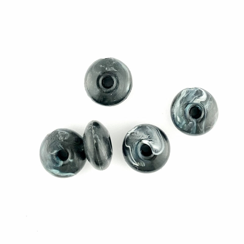 14mm black ice recycled plastic beads