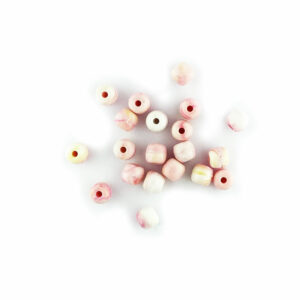 6mm peach melba recycled plastic beads