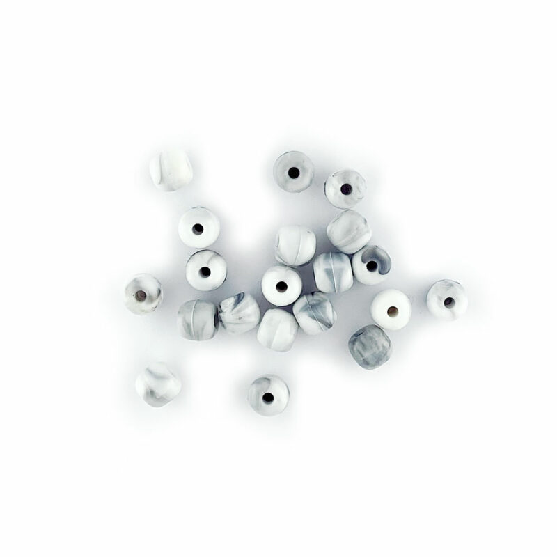 6mm recycled plastic beads - smoke