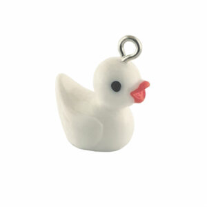 Acrylic White Duck Charm