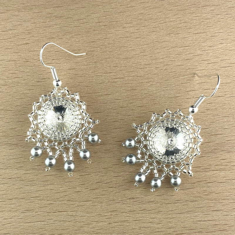 Bezel Earring Kit Silver Glamour