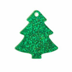 acrylic sparkly green christmas tree pendant