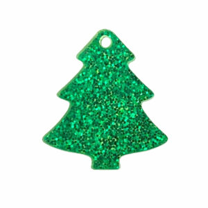 acrylic sparkly green christmas tree pendant