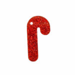 Christmas Red glitter acrylic candy cane pendant