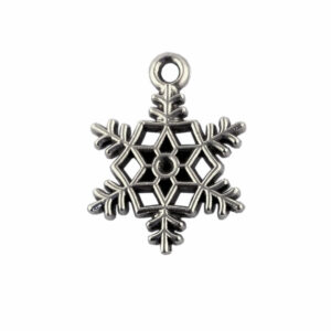 Small Snowflake Charm Antique Silver