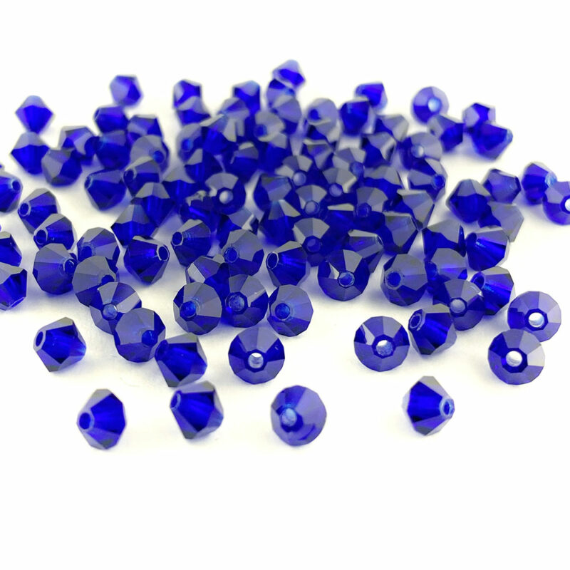 4mm Cobalt Blue Bicone Preciosa Crystal Bead