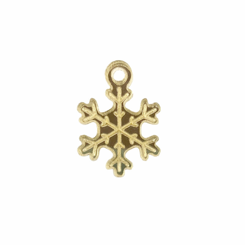 Small Gold Acrylic Snowflake Charm