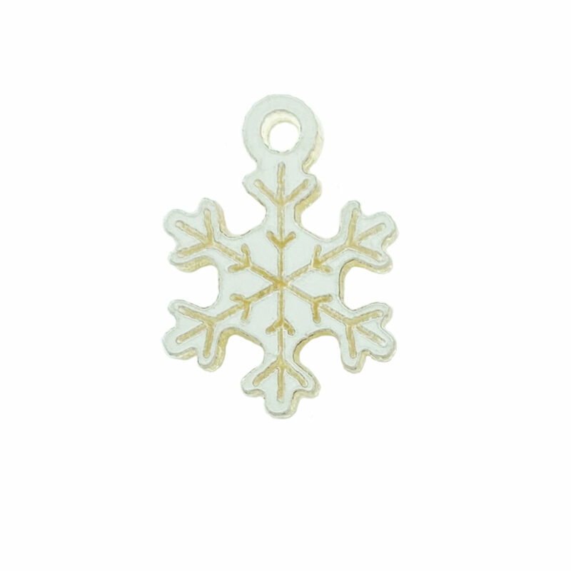 Small Gold Acrylic Snowflake Charm