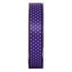 Anita's 10mm satin ribbon deep purple spotty ribbon