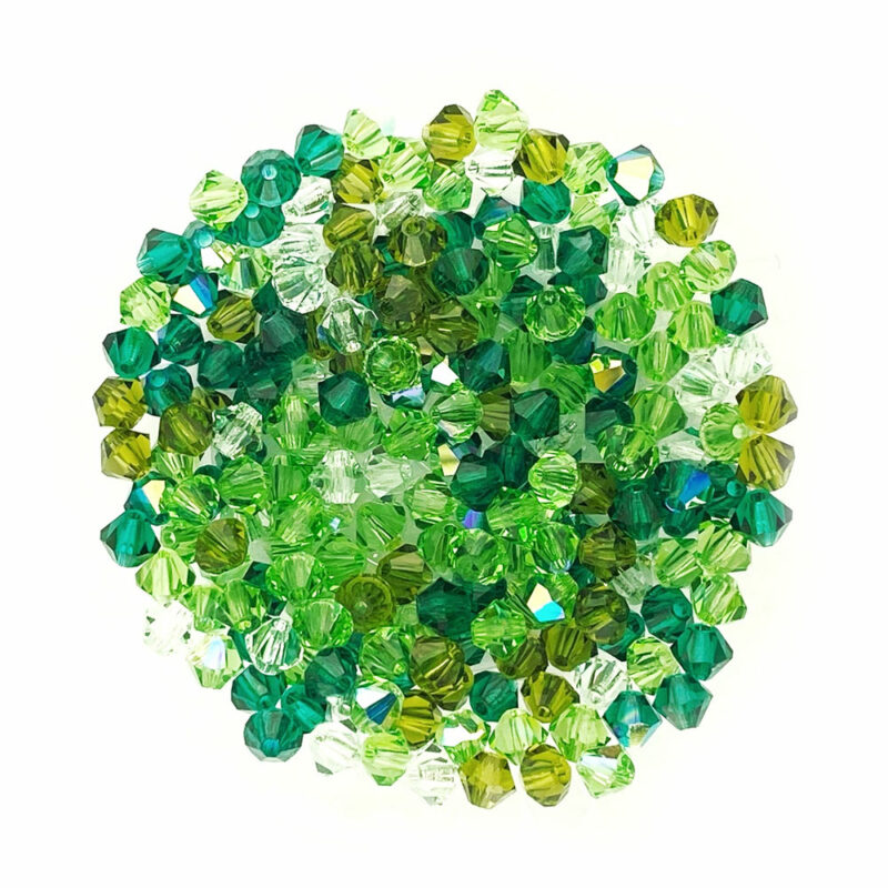 4mm foliage Preciosa Crystal Bicone Bead Mix