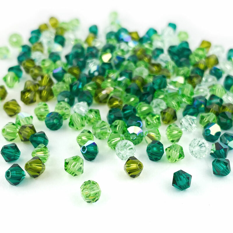 4mm Foliage Preciosa Crystal Bicone Bead Mix