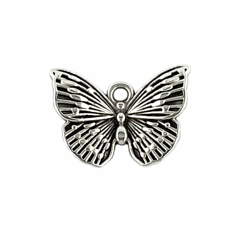 Metal Butterfly Pendant Antique Silver