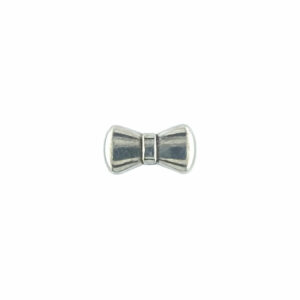 Bow tie bead antique silver